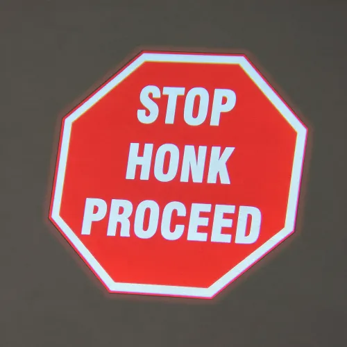 Global Industrial™ LED Sign Projector Lens, Stop Honk Proceed - Image 3