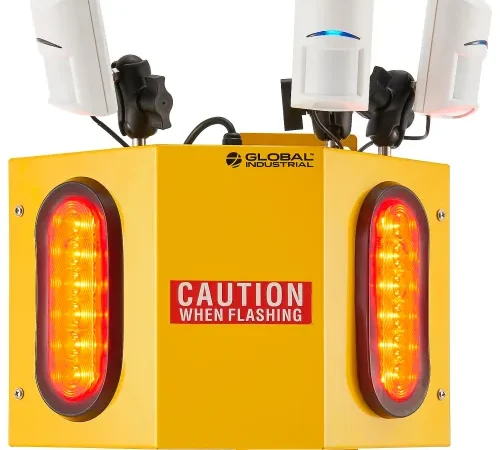 Global Industrial Forklift Awareness Sensor, 3 Sensors, 4 Lights, 25' Power Cord