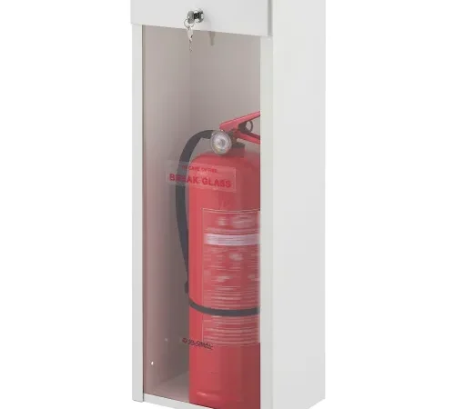 Global Industrial" Fire Extinguisher Cabinet, Surface Mount, Lockable, Fits 10 Lbs.