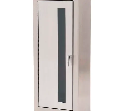 Potter Roemer Alta Steel Fire Extinguisher Cabinet, Breakable Glass Window, Surface Mount, Silver