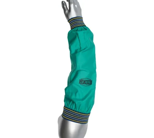 Ironcat Irontex® Flame Retardant Cotton Sleeves, Green, 18", All Cotton, Multi Colored Cuff