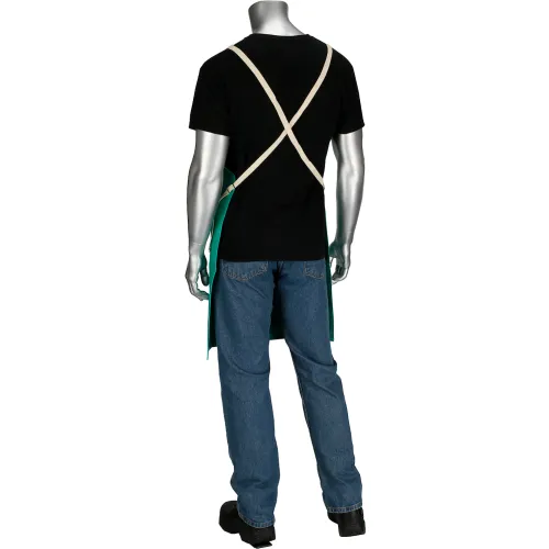 Ironcat Irontex® Flame Retardant Cotton Apron, Green, 24" W x 36" L, All Cotton - Image 2