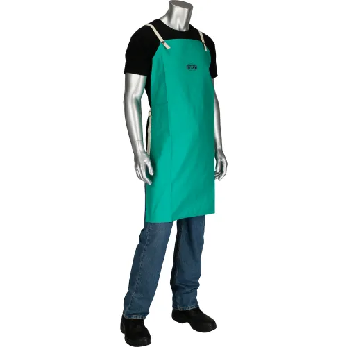 Ironcat Irontex® Flame Retardant Cotton Apron, Green, 24" W x 36" L, All Cotton