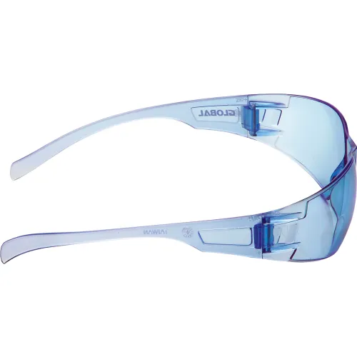 Global Industrial" Frameless Safety Glasses, Scratch Resistant, Blue Lens - Pkg Qty 12 - Image 2