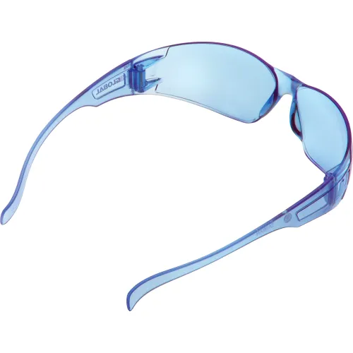 Global Industrial" Frameless Safety Glasses, Scratch Resistant, Blue Lens - Pkg Qty 12 - Image 3