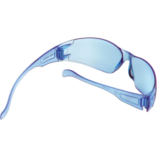 Global Industrial" Frameless Safety Glasses, Scratch Resistant, Blue Lens - Pkg Qty 12 - Image 4