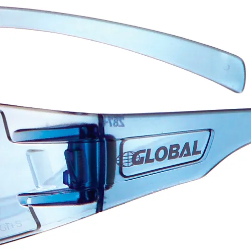 Global Industrial" Frameless Safety Glasses, Scratch Resistant, Blue Lens - Pkg Qty 12 - Image 5