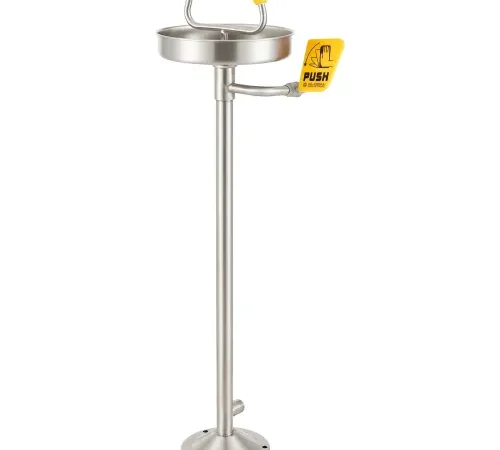 Global Industrial" Emergency Eyewash Station, Pedestal Mount, Stainless Steel