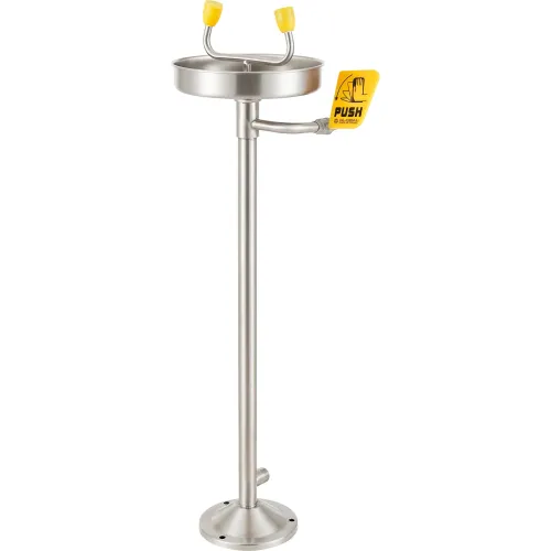 Global Industrial" Emergency Eyewash Station, Pedestal Mount, Stainless Steel