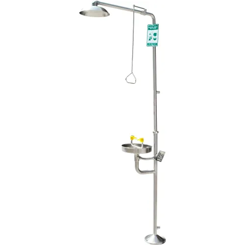Global Industrial" Emergency Combination Shower w/Eyewash Station, Stainless Steel