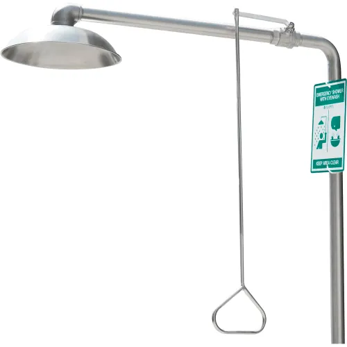 Global Industrial" Emergency Combination Shower w/Eyewash Station, Stainless Steel - Image 2