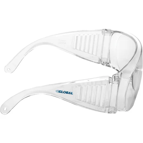 Global Industrial" OTG Visitor Safety Glasses, Clear Lens/Frame - Pkg Qty 10 - Image 2