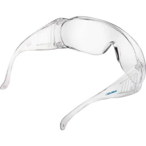 Global Industrial" OTG Visitor Safety Glasses, Clear Lens/Frame - Pkg Qty 10 - Image 3