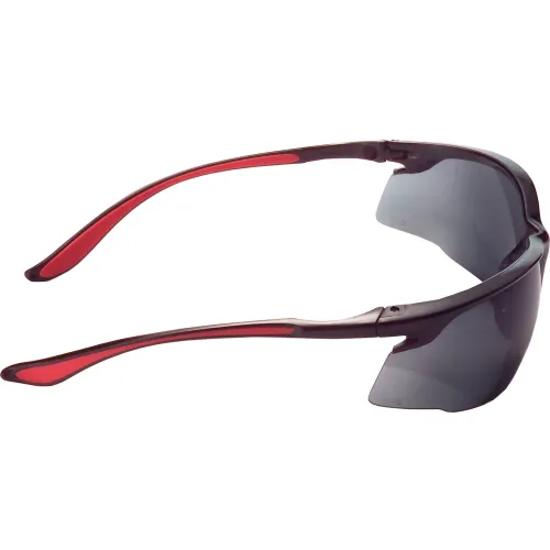Global Industrial" Sport Half Frame Safety Glasses, Anti-Fog, Smoke Lens, Red Frame - Image 2