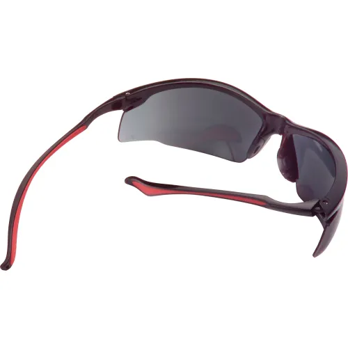 Global Industrial" Sport Half Frame Safety Glasses, Anti-Fog, Smoke Lens, Red Frame - Image 4