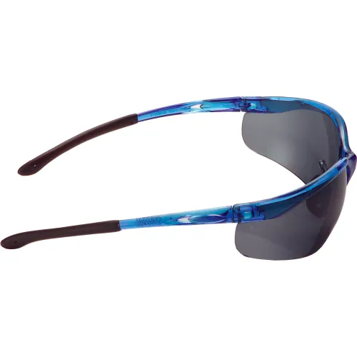 Global Industrial" Half Frame Safety Glasses, Anti-Fog, Smoke Lens, Blue Frame - Image 2