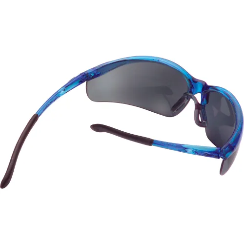 Global Industrial" Half Frame Safety Glasses, Anti-Fog, Smoke Lens, Blue Frame - Image 4