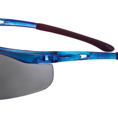 Global Industrial" Half Frame Safety Glasses, Anti-Fog, Smoke Lens, Blue Frame - Image 5