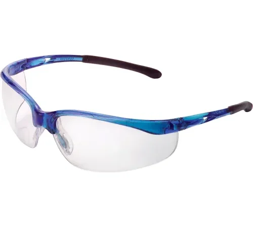 Global Industrial" Half Frame Safety Glasses, Anti-Fog, Clear Lens, Blue Frame