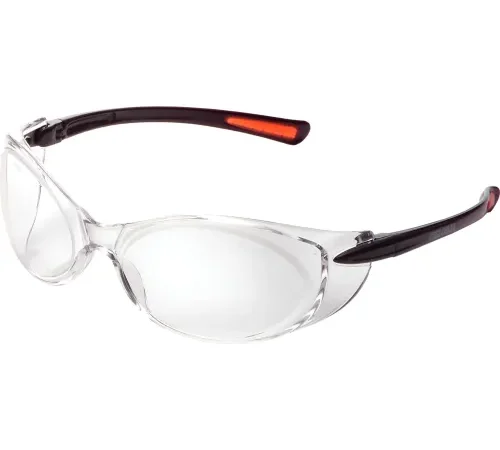 Global Industrial" Frameless Safety Glasses, Side Shields, Anti-Fog, Clear Lens, Black Frame