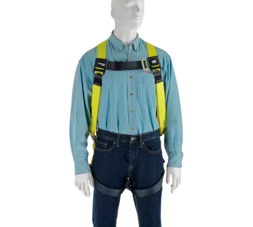 Miller® H11110022 Full Body Harness, Back D Ring, Mating Leg Strap, Black/Yellow