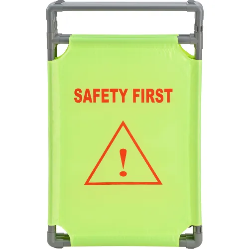 Global Industrial" Fabric Folding Barrier, Lime Green, Safety First - Image 3