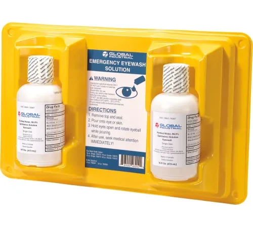 Global Industrial" Double Bottle Eyewash Station, 16 Oz.