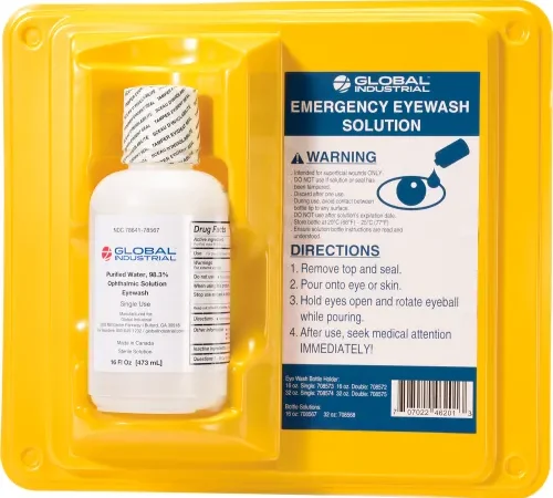Global Industrial" Single Bottle Eyewash Station, 16 Oz.