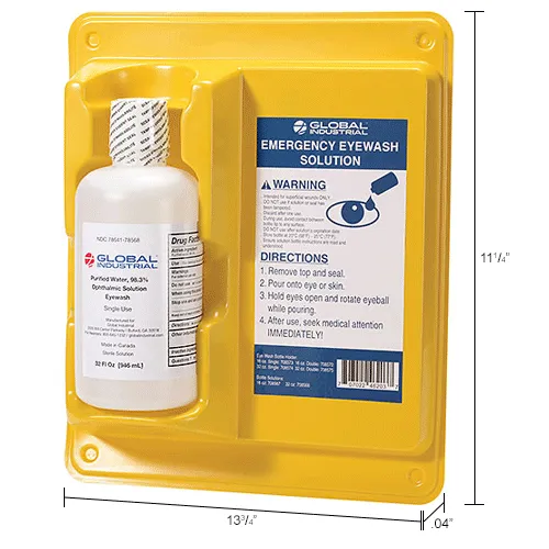 Global Industrial" Single Bottle Eyewash Station, 32 Oz. - Image 5