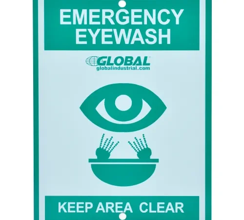 Global Industrial" Emergency Eyewash Station Sign, Replacement