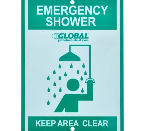 Global Industrial" Replacement Emergency Shower Sign
