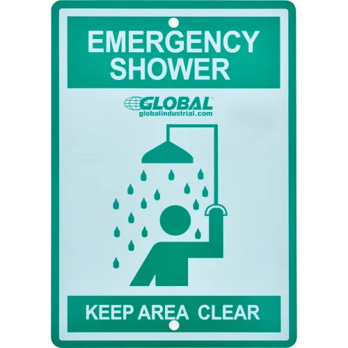 Global Industrial" Replacement Emergency Shower Sign