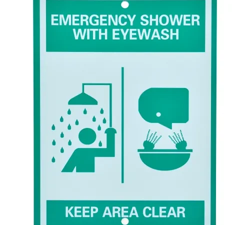 Global Industrial" Emergency Eyewash/Shower Station Sign, Replacement