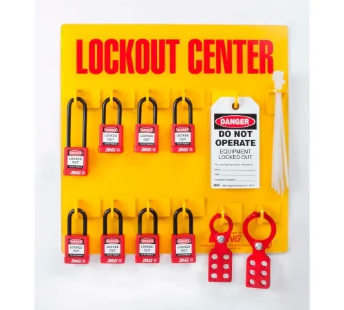 ZING RecycLockout Lockout Station, 8 Padlock, Stocked, 7114