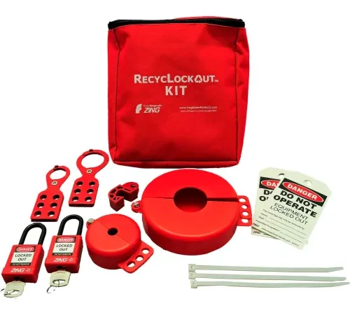 ZING RecycLockout Lockout Tagout Kit, 12 Component, Valve Lockout, 7120