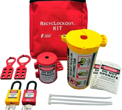 ZING RecycLockout Lockout Tagout Kit, 11 Component, Plug Lockout, 7121