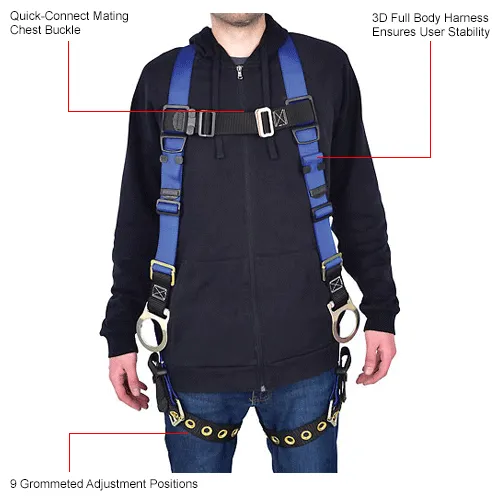 Global Industrial" Contractor 3D Harness, Tongue Buckle Legs, Universal - Image 5