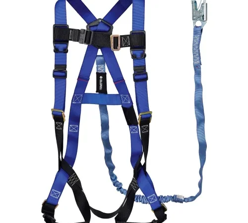 Global Industrial" Contractor 1D Harness & 6'L Lanyard Combo