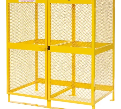 Global Industrial Cylinder Storage Cabinet, Vertical Double Door 20 Cylinders, 61W x 38D x 71H