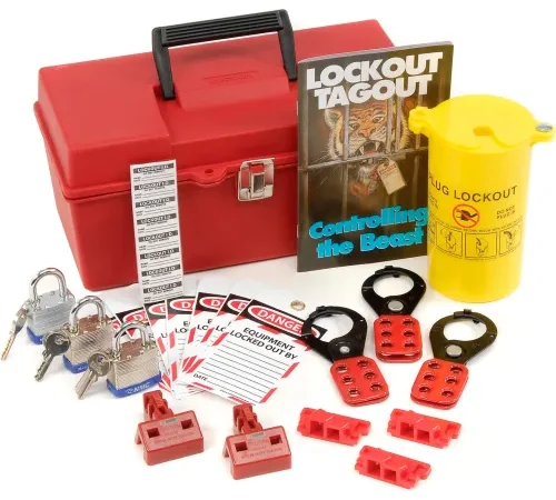 NMC™ Portable Electrical Lockout Kit w/ 14" Case, Plastic, Red