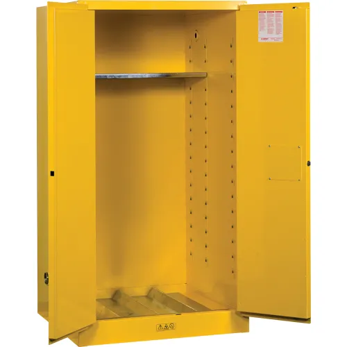 Justrite® Drum Cabinet 55 Gal. Capacity Vertical Manual Close Hazmat Flammable W/ Drum Support - Image 2