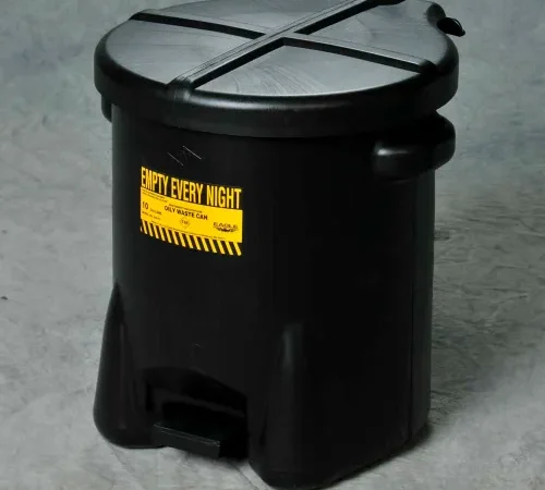 Eagle 6 Gallon Poly Waste Can W/ Foot Lever, Black