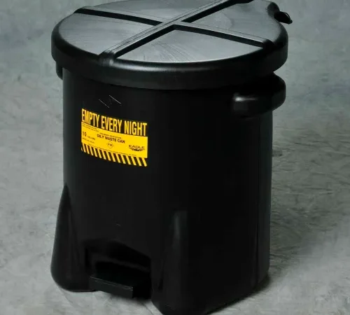 Eagle 10 Gallon Poly Waste Can W/ Foot Lever, Black
