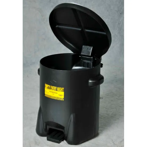 Eagle 10 Gallon Poly Waste Can W/ Foot Lever, Black - Image 2