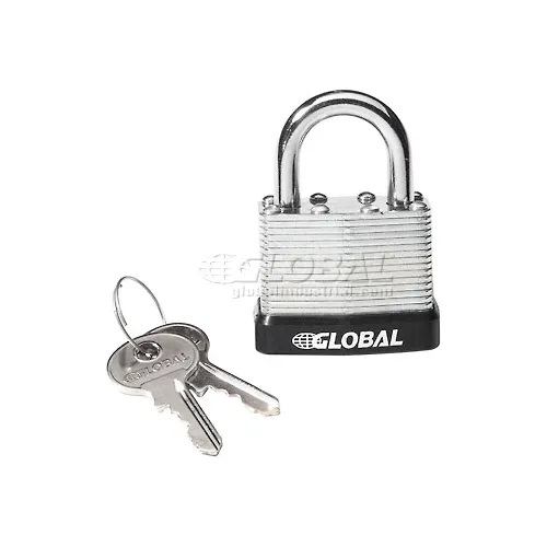Global Industrial™ General Security Laminated Steel Padlock, Bumper & 2 Keys, Keyed Differently - Image 2