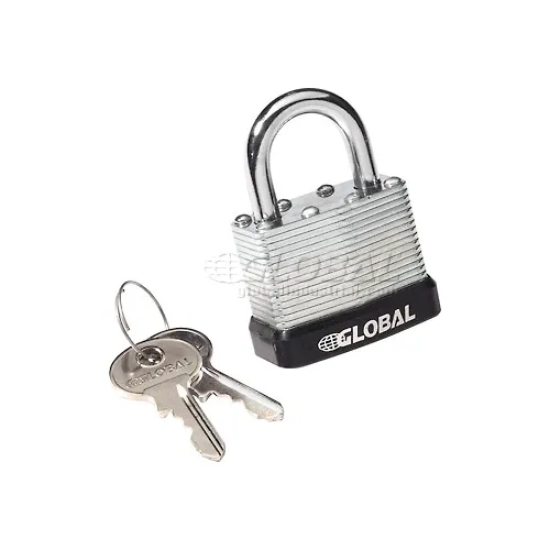 Global Industrial™ General Security Laminated Steel Padlock, Bumper & 2 Keys, Keyed Differently - Image 3