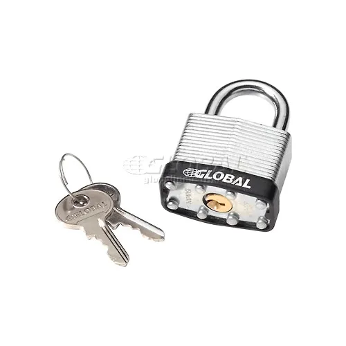 Global Industrial™ General Security Laminated Steel Padlock, Bumper & 2 Keys, Keyed Differently - Image 4