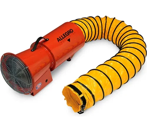 Allegro 9506-25 8 Inch  Axial DC Metal Blower w/ Canister & 25' Ducting, 12V