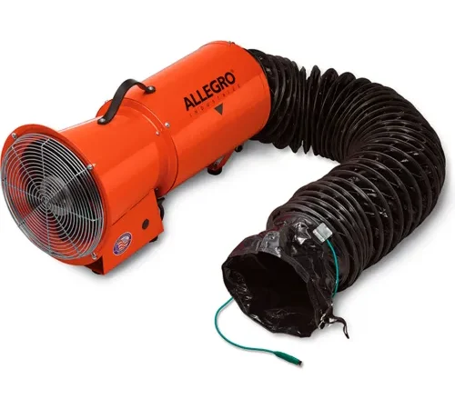 Allegro Industries® Axial Explosion Proof Blower W/ 25' Ducting, 890 CFM, 1/3 HP