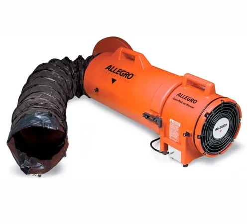 Allegro Industries® COM-PAX-IAL Explosion Proof Blower W/ 25' Ducting, 900 CFM, 1/3 HP